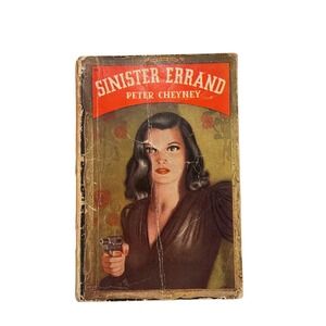 SINISTER ERRAND 1947 PETER CHEYNEY PRETTY BRUNETTE WITH A LOADED GUN VINTAGE